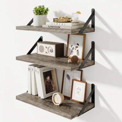 3 Piece Wood Floating Shelf