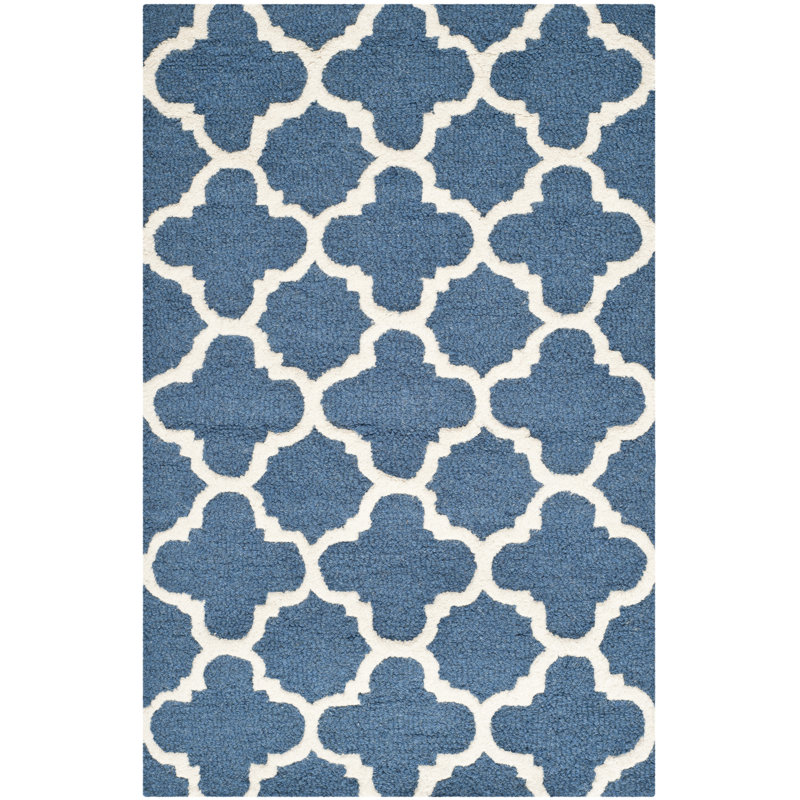 Cannen Hand Tufted Wool Geometric Rug, Rectangle 3' x 5'