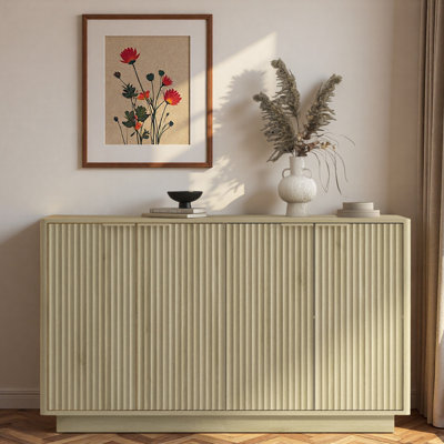 Modern Fluted Sideboard With Adjustable Shelves And Metal Handles by George Oliver