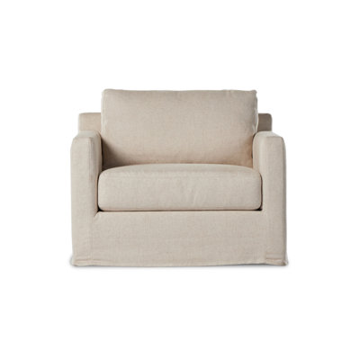 Hampton Slipcovered Swivel Armchair