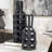 Black Ceramic Pierced Geometric Cylinder Table Vase-1375310280
