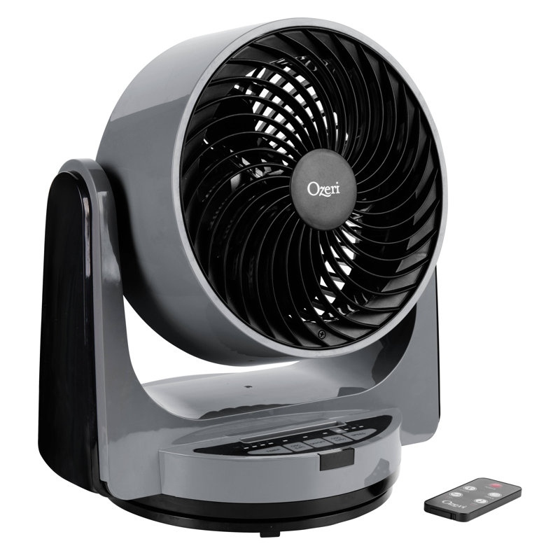 Brezza III Dual Oscillating 10" High Velocity Desk Fan, Grey/Black