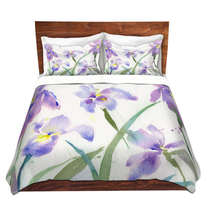 Ensembles de housse de couette très grand DiaNoche par Sheila Golden - mauve iris 1