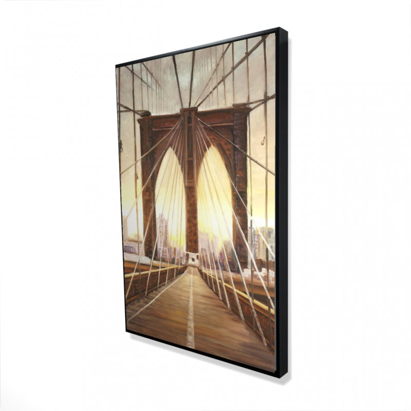«Sunset On The Brooklyn Bridge» sur toile, H 36 po x l 24 po