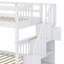 Bunk Bed With Storage Stairway And Guard Rail-2080590203