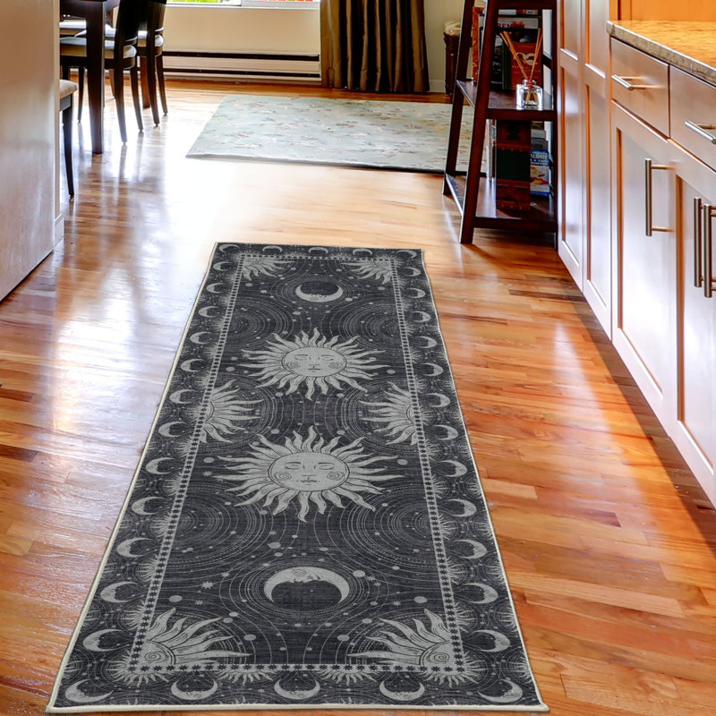 Manac Sun and Moon High Density Long Fiber Poly Threads Decorative Area Rug Carpet, Runner 2' x 5'