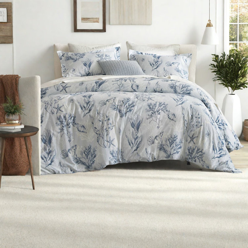 Luxury 3-piece Cotton Bedding Sets, King Size, Botanical Print, Ideal For Home Comfort