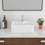 16"W x 12"D x 5"H White Rectangular Vessel Bathroom Vanity Sink with Faucet Hole