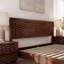 King Premium Solid Wood Platform Bed Frame Walnut Finish with Sculpted Spearhead Headboard – Mid-Century Modern Style, 800lbs Capacity, All Mattress Support, No Box Spring Needed-112609343-112609346