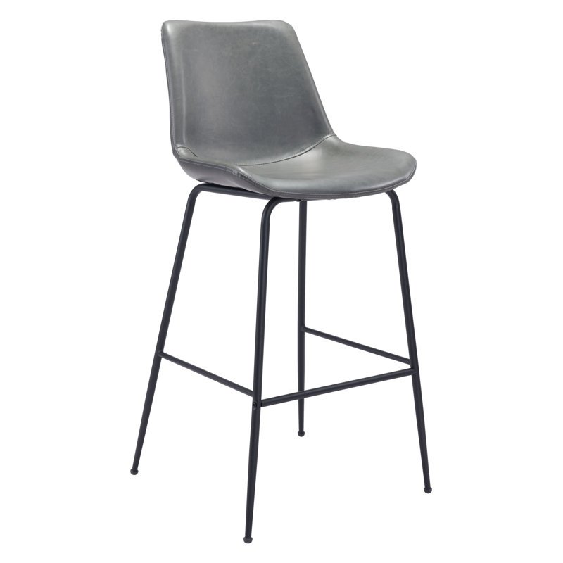 Tabouret de bar Byron blanc, Gris, Tabouret de bar (siège d'une hauteur de 30,70 po)