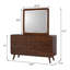 Commode 6 tiroirs avec miroir noyer foncé