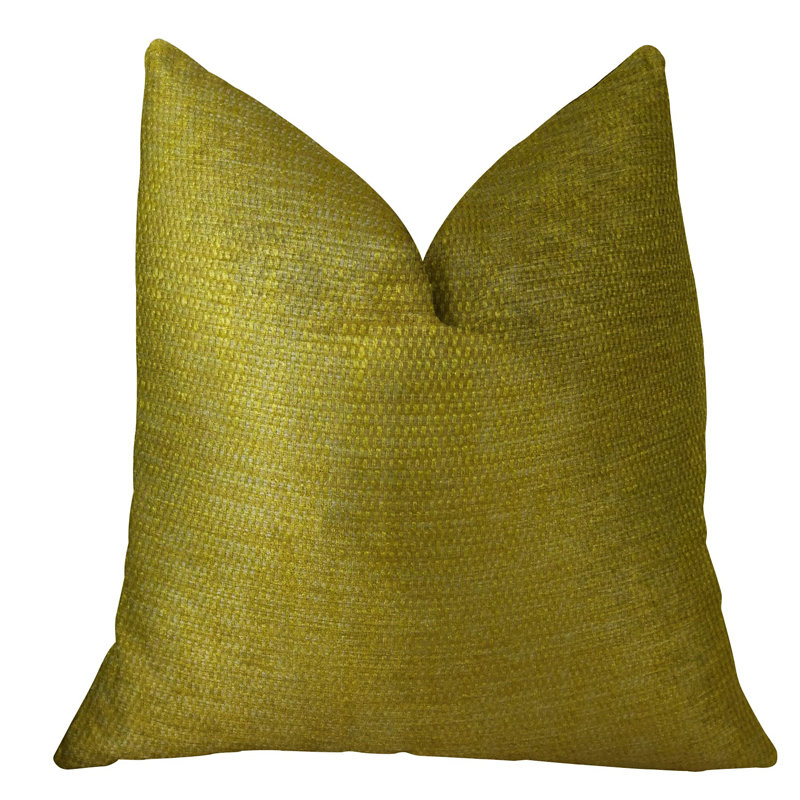 Coussin de luxe fabriqué à la main Deep Lemon grass, 24 po x 24 po, Coussin décoratif