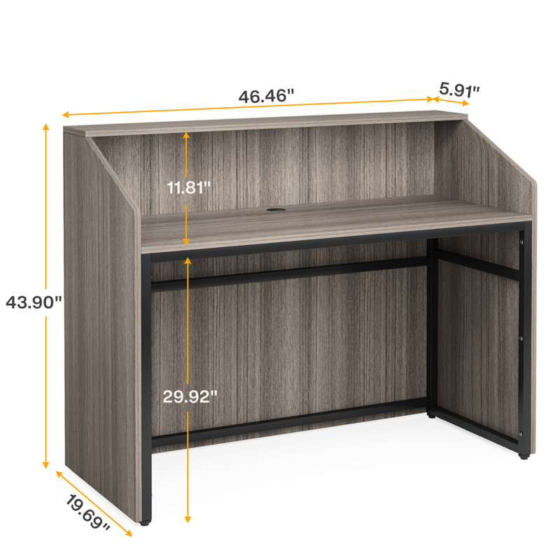 Bureau de réception en bois, Gris
