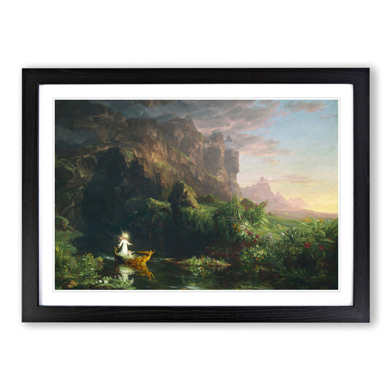 The Voyage of Life Childhood by Thomas Cole - Framed Print, Black