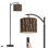 Lampe sur pied à arc avec abat-jour ajustable texture de l'écorce d'arbre Lampe sur pied à 3 températures de couleur à intensité variable avec interrupteur au pied pour la chambre à coucher