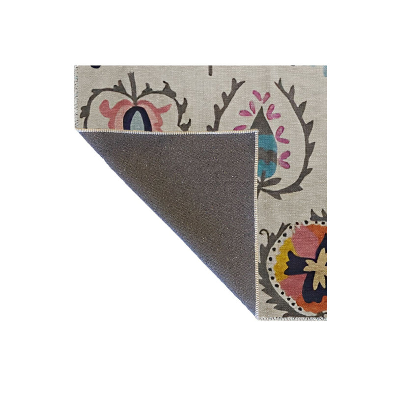 Tapis décoratif lavable à la machine beige, Rectangle 3 pi 3 po x 4 pi 11 po