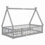 Tent-Shaped Floor Bed, With Guardrails-1043397041-1043397055