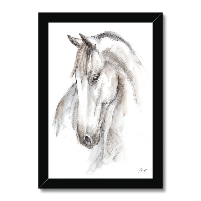 Equine Study II 1 Piece Wall Art, 50cm H x 34cm W, Black Framed Paper Print