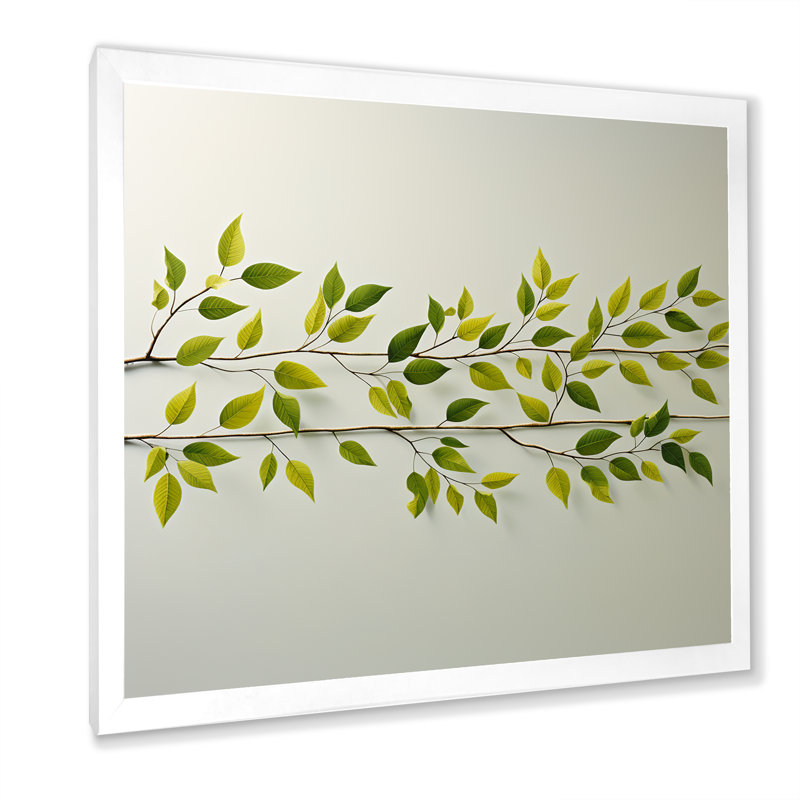 " Green Ferm Simple Collage ", White Single Picture Framed, 16" H x 16" W x 1" D