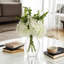 Vase en verre transparent à facettes en forme de losange pour fleurs H 5 po-1923439306