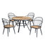 Chaise de salle à manger d'intérieur 2 chaises, bouleau, structure en métal, base noir mat, + métal, l 24,21 po x H 35,75 po l 23,17 po avec placage de bouleau, pieds