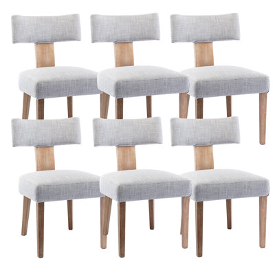 Mid Century Upholstered Side Chairs Farmhouse Dining Chairs With Wood Legs