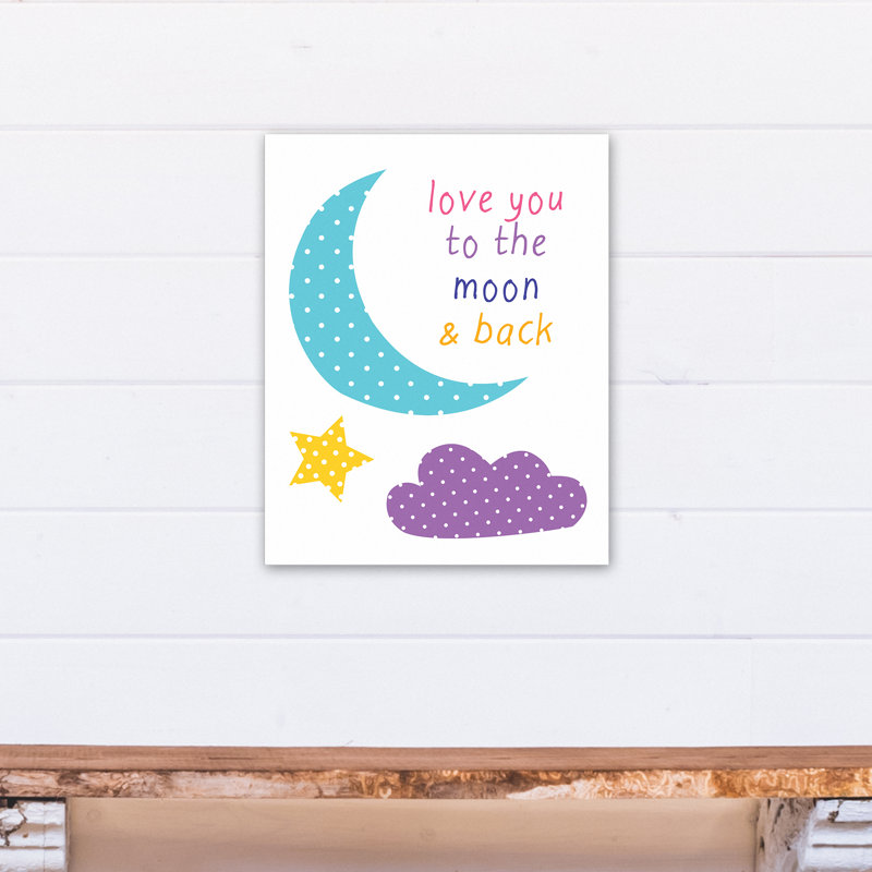 Art sur toile, "love you to the moon" Maiorano, H 24 po x l 30 po x P 1,25 po, Toile tendue