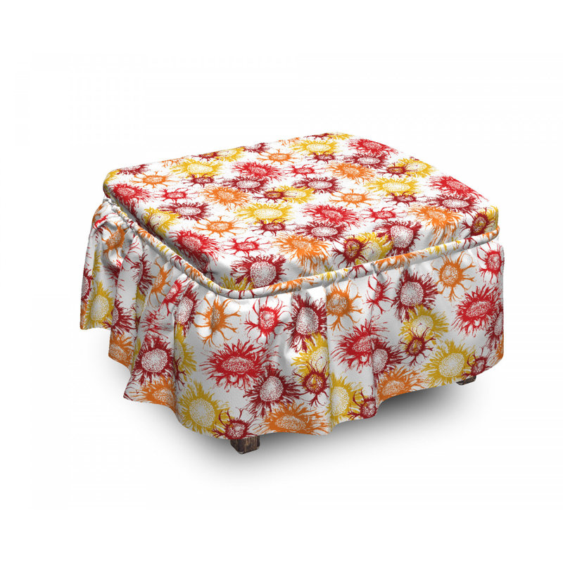 Housse pour repose-pieds floral art