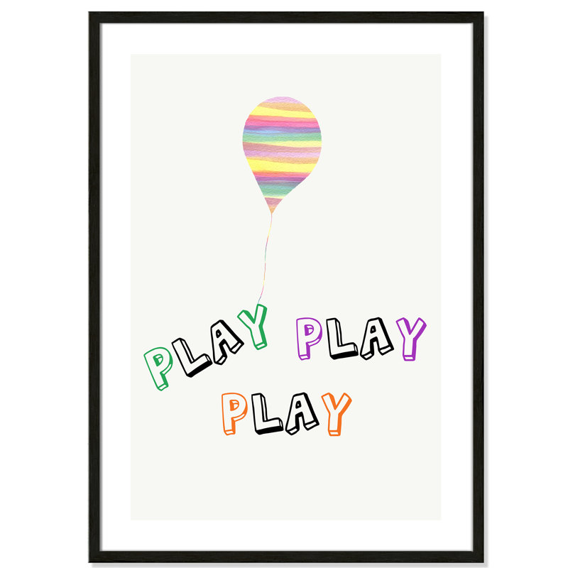 Play Play Play, impression sur papier, H 34,5 po x l 24,5 po x P 1,18 po, Encadré de boîte noir