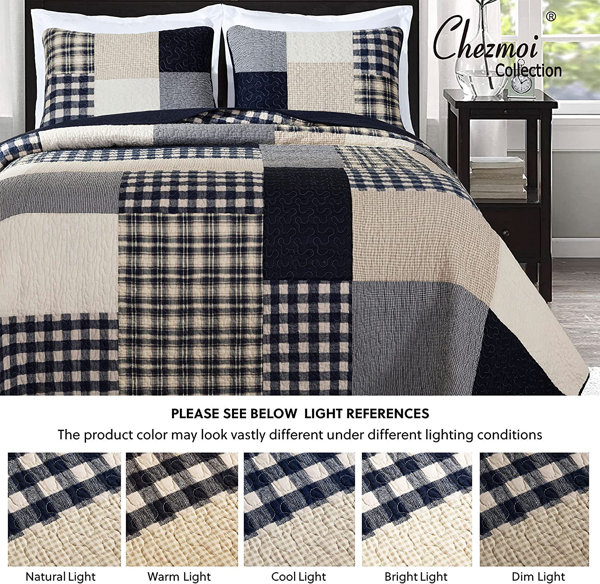 1pc Modern Simple Checkered & Houndstooth Printed Bedspread