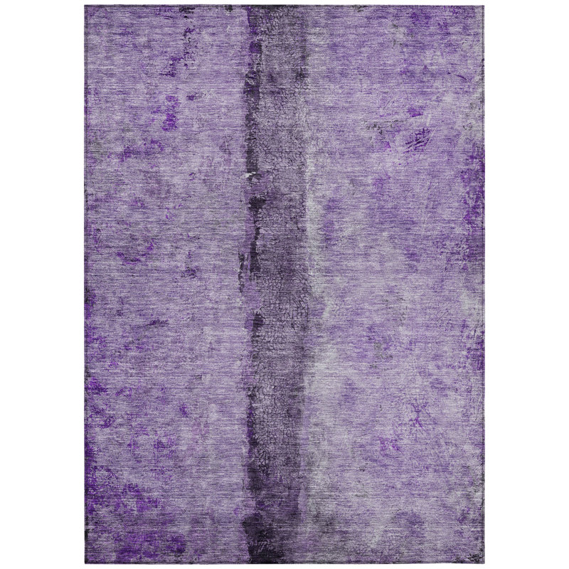 Tapis d'intérieur lavable abstrait mauve et lavande 9 pi x 12 pi
