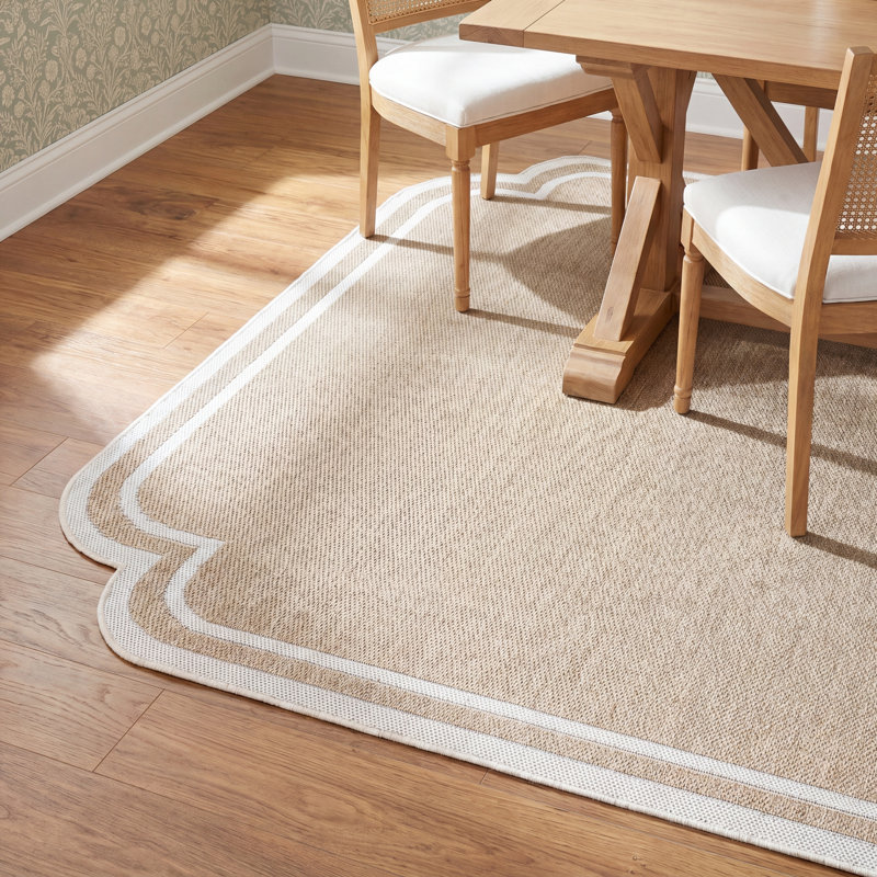 Skiles Outdoor Area Rug, Rectangle 7'10" x 10', Tan/Cream