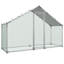 Grand poulailler en métal, 3 x 1 x 2 m, enclos extérieur avec bâche imperméable et structure robuste, toit en flèche, idéal pour les canards, lapins, poules et oies. Usage extérieur, jardin ou ferme.-401351848