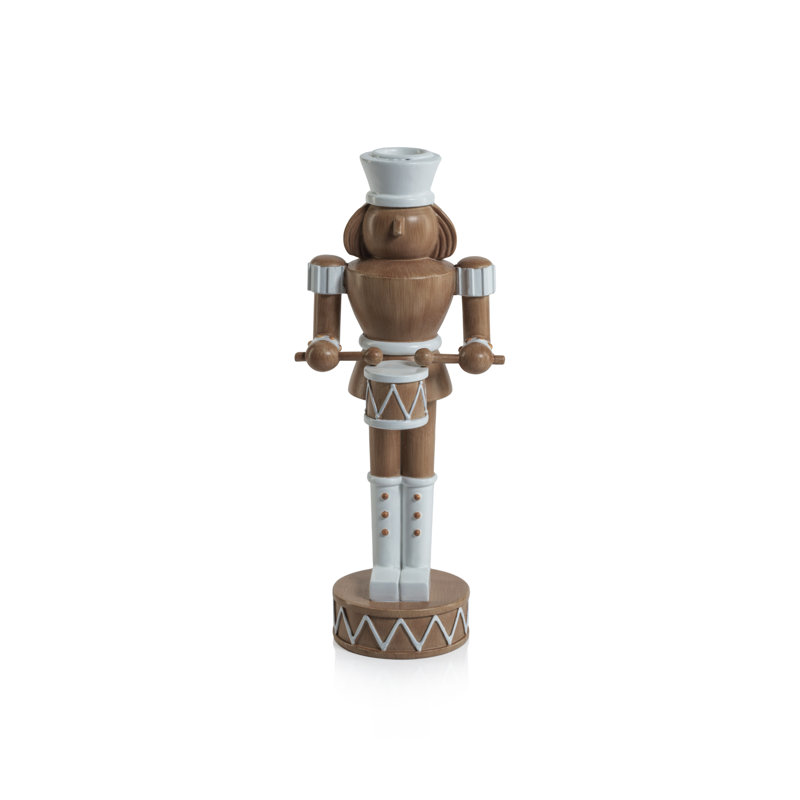 9.75" Nutcracker with Drum Candlestick