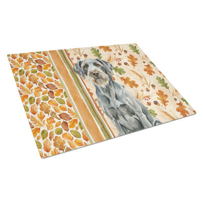 Steel Gray Wirehaired Pointing Griffon Heirloom Fall Glass Cutting Board