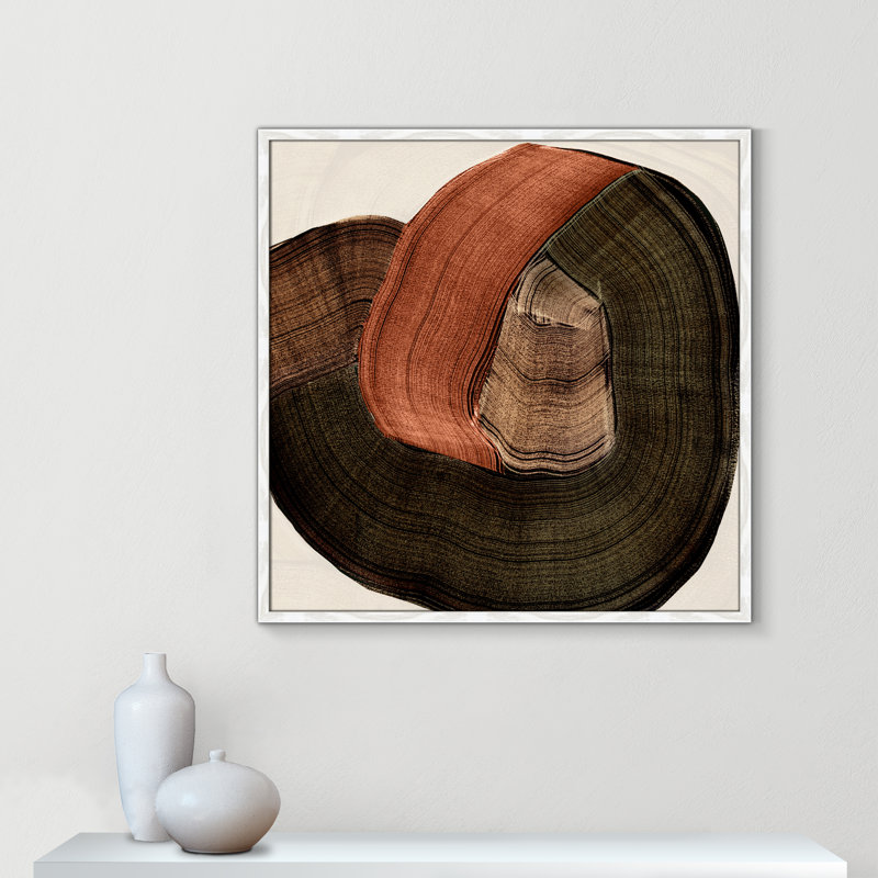 «Folded Earth II» par , White Woodgrain, 32'' W x 32'' H, Impression encadrée