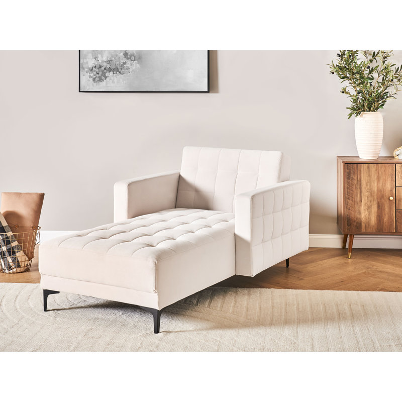 Chmura Velvet Chaise Lounge, Beige