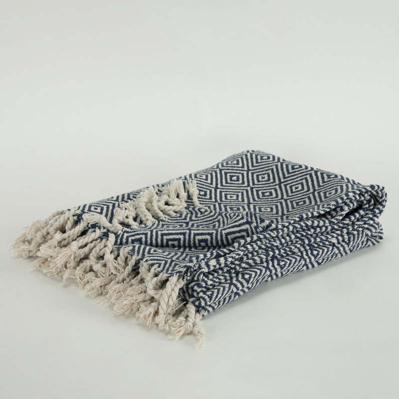 Jeté 100% coton , Marine