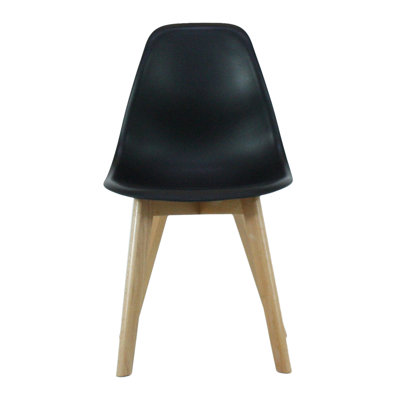 Mingus Plastic Dining Chairs with Solid Wooden Legs - Retro Side Chair for Dining Room Kitchen Living Room Office