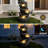 Stacked Rock Resin Outdoor Waterfall Fountain with LED Lights, Cascading Water Feature Decor for Patio, Yard, Porch & Landscape