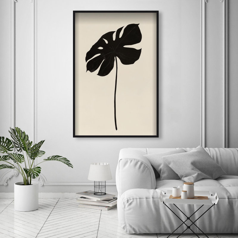 Oliver Gal Dark Leaf II Botanical - Luxury Shadowbox Framed Wall Art, Black, 31.5'' H x 21.5'' W