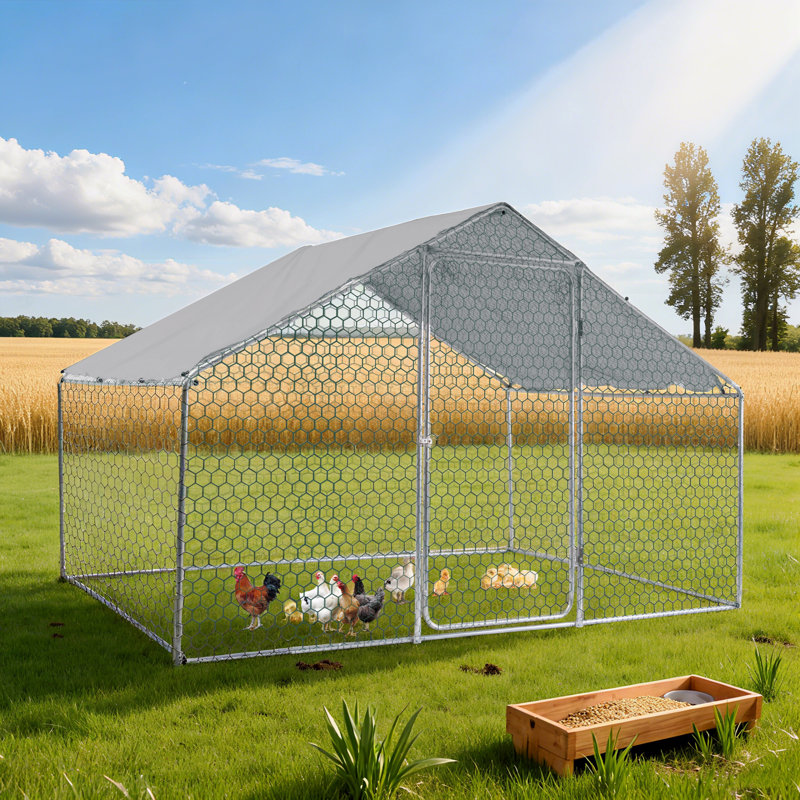 Poulailler d'extérieur en métal Big Space, H 78,74 po x l 118,11 po x P 78,74 po