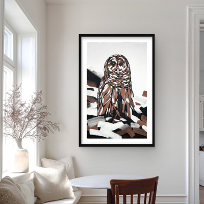 Imprimé de chambre à coucher «Tawny Owl» - décor encadré noir mat