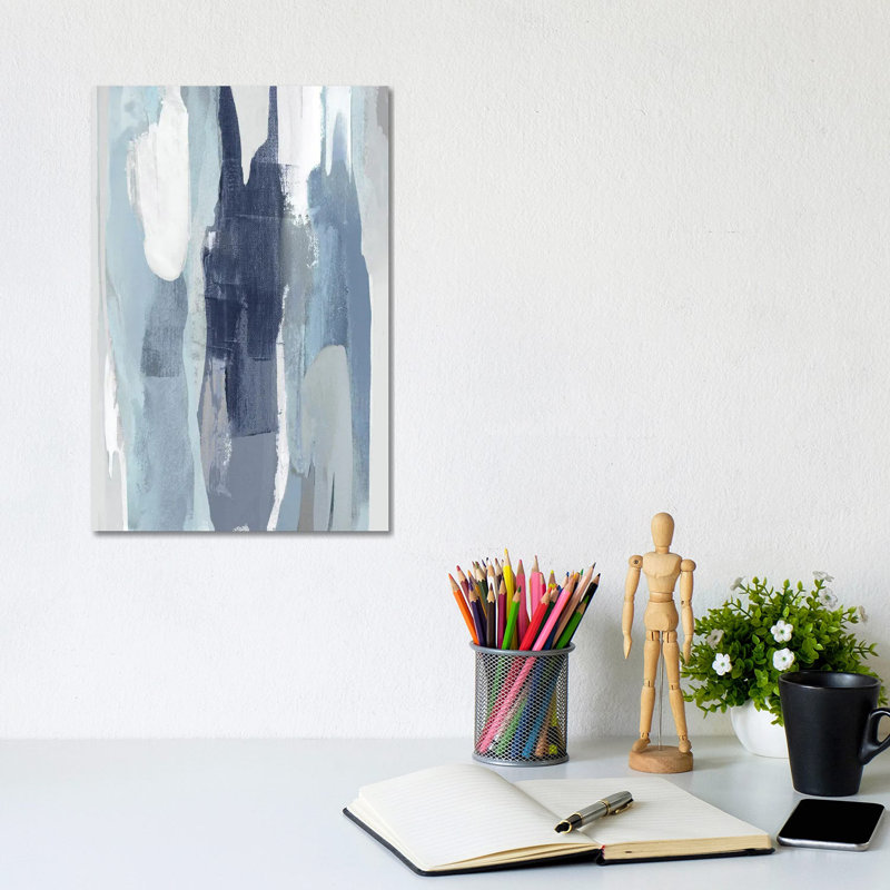 Converge Blue III by Jackie Hanson - Wrapped Canvas Print, 20.32 cm H x 30.48 cm W