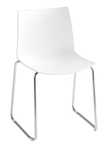 Chaise d'invité luge Kanvas, blanc