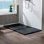 Base de douche à surface solide l 47,25 po x P 31,5 po, antidérapante, profil bas, incurvée, accessible en fauteuil roulant-87073651-87073654