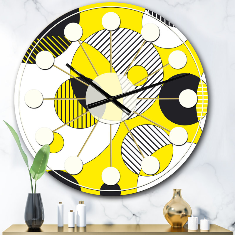 Horloge murale circulaire Mid-Century, Surdimensionné