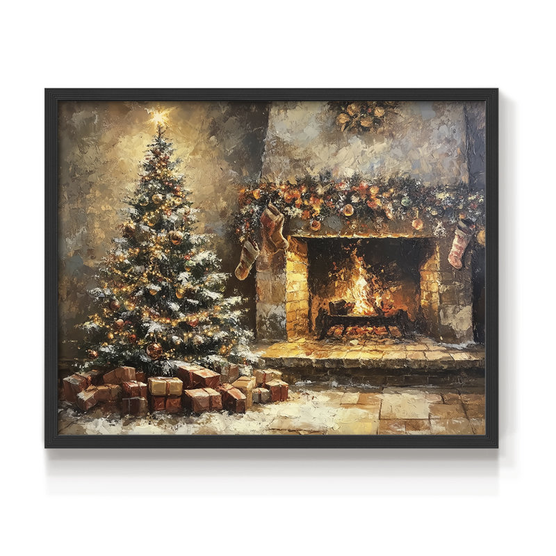 Art de Noël - CCVV - Reproduction encadrée - Restickable, Noir, noir, noir, noir, H 16 po x l 20 po