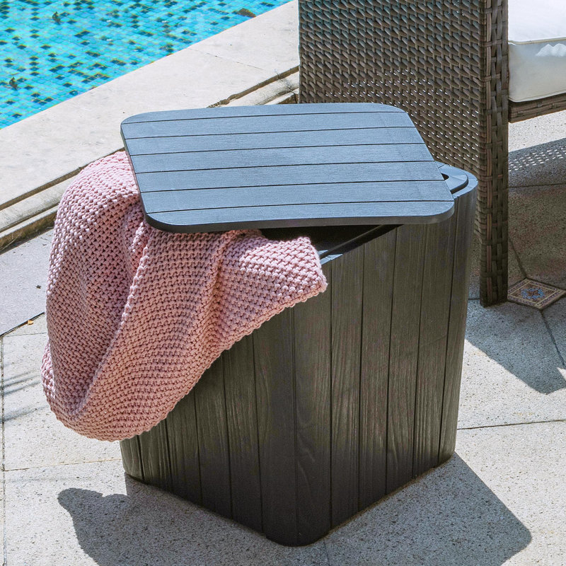 Table d'appoint d'extérieur 11,5 gallons, H 16,5 po x l 15,3 po x P 15,3 po
