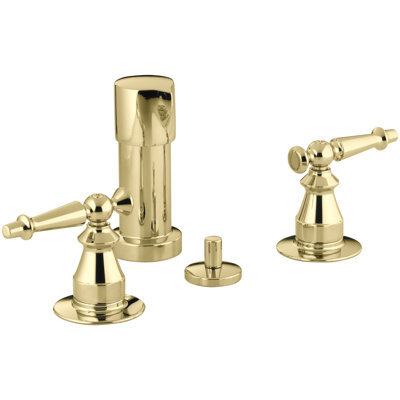 Robinet de bidet à jet vertical antique avec poignées levier